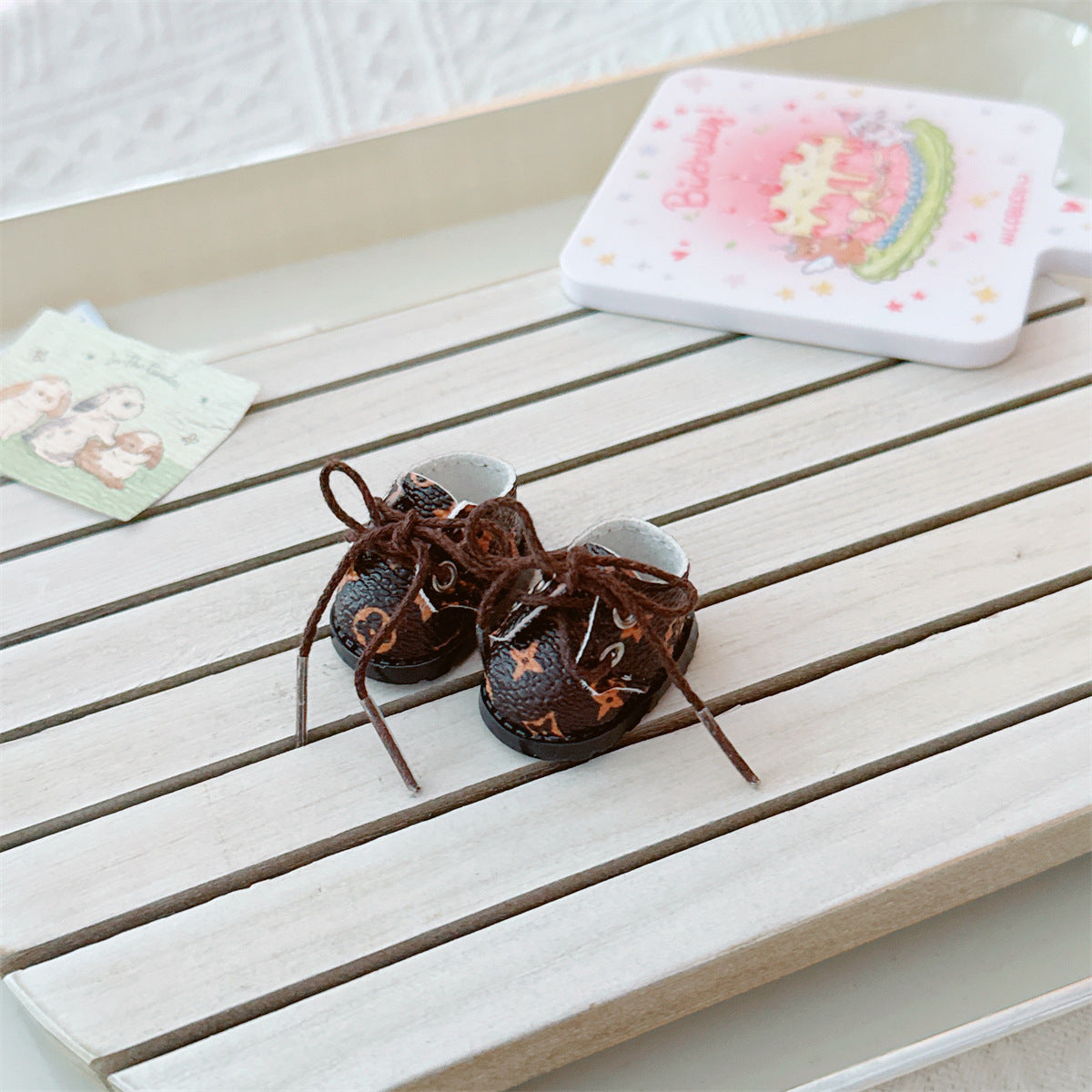 Zapatillas de lona para muñecas de 17 cm: Labubu, muñeca de algodón de 10 cm, color negro y blanco, con cordones