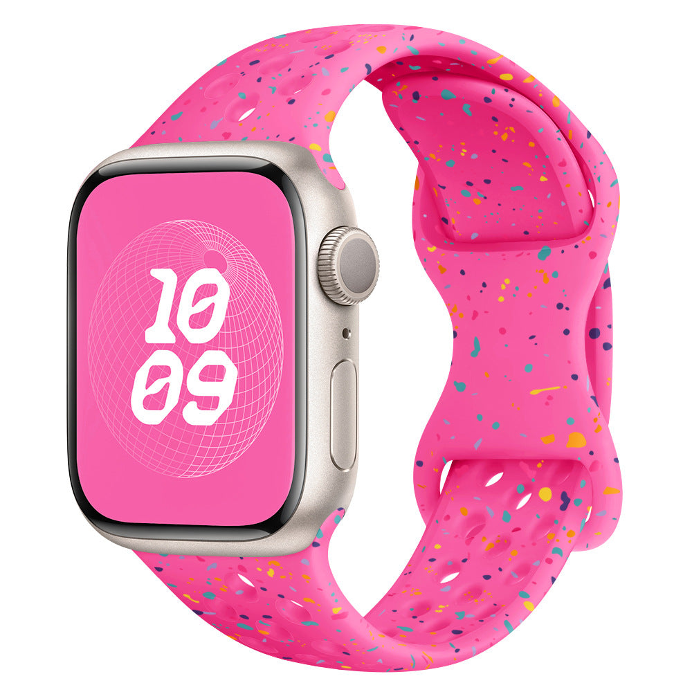 Glitter Silicone Band for Apple Watch 1-11, Ultra 3, SE 3: Colorful & Comfortable