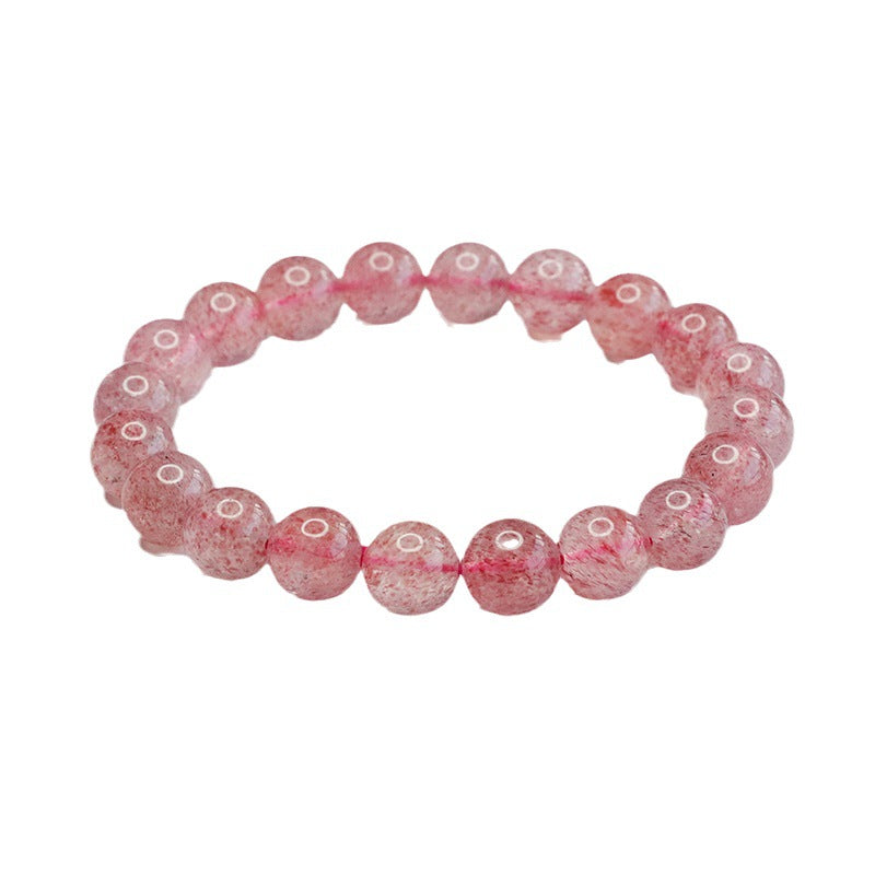 Pulsera de cuarzo rosa natural para amor propio y atracción romántica