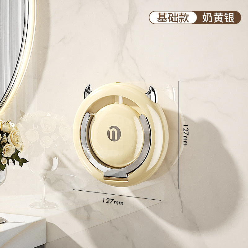 Hands-Free Hair Dryer Holder Wall Mount: No-Drill Bathroom Organizer