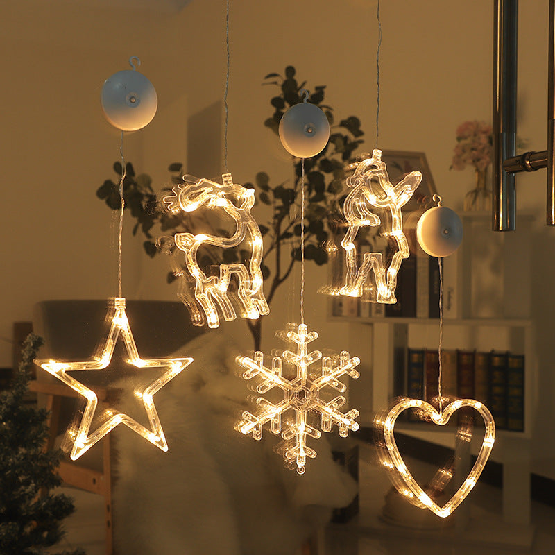 Luces navideñas con ventosa para ventana