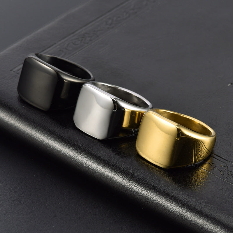 Anillo Rockero Minimalista de Acero Inoxidable – Diseño Cuadrado para Motociclistas
