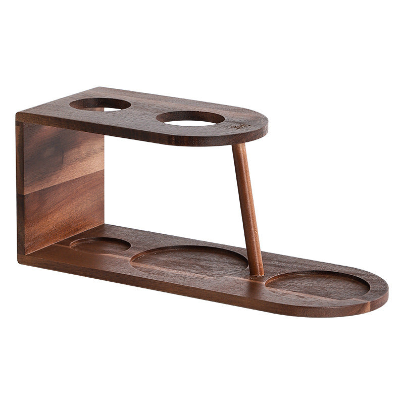 Conjunto de Cafetera Manual Bincoo: Hervidor, Filtro de Vidrio, Soporte de Madera Vintage, Portátil y para el Hogar