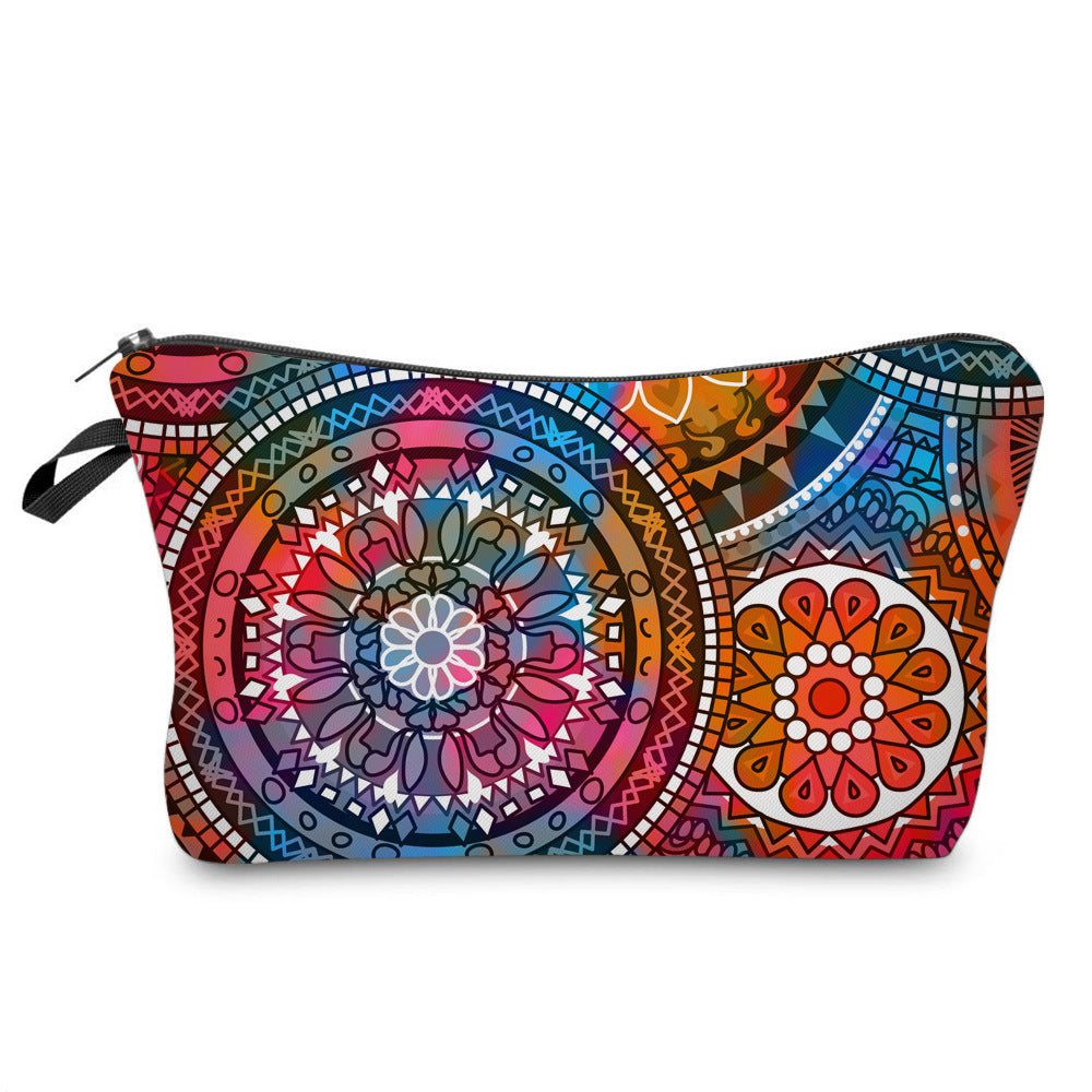 Neceser Mandala 3D: Bolsa de Cosméticos con Estampado Bohemio para Mujer