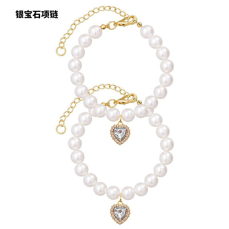 Collar con charm brillante para perros y gatos de raza pequeña