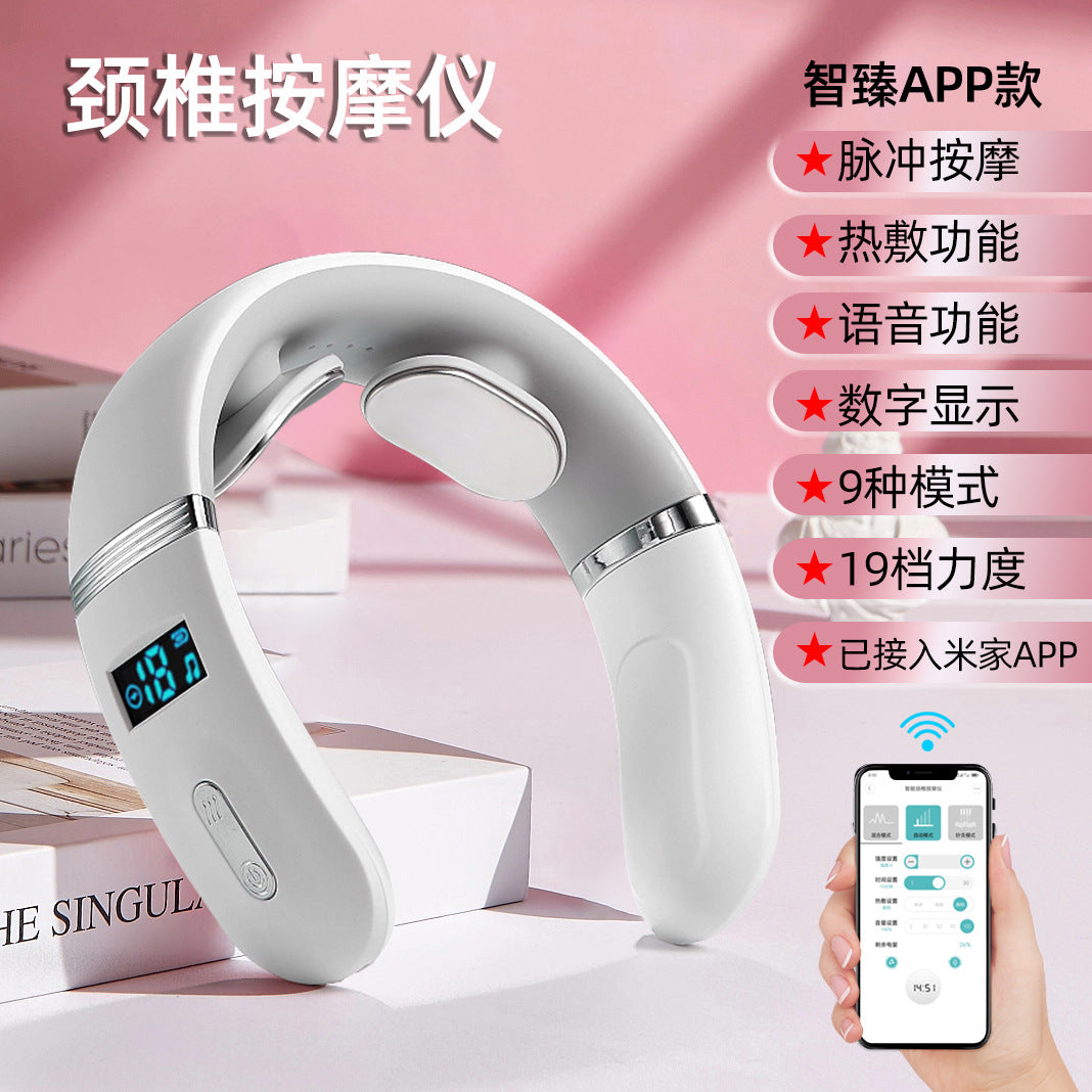 Masajeador de Cuello Portátil con Calor – Dispositivo Cervical Recargable para Aliviar Tensión y Dolor