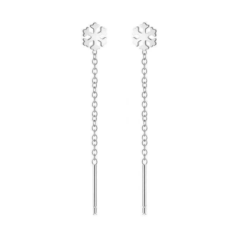 Pendientes Enhebrador en Plata 925 – Diseños de Trébol, Copo de Nieve, Corazón y Mariposa