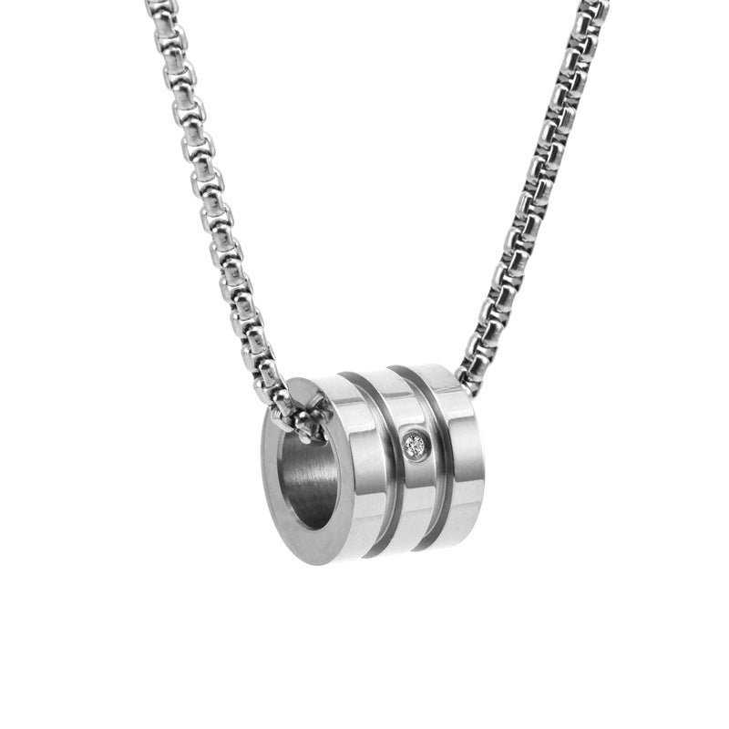 Cadena unisex acero inoxidable con dije geométrico – estilo ingeniero