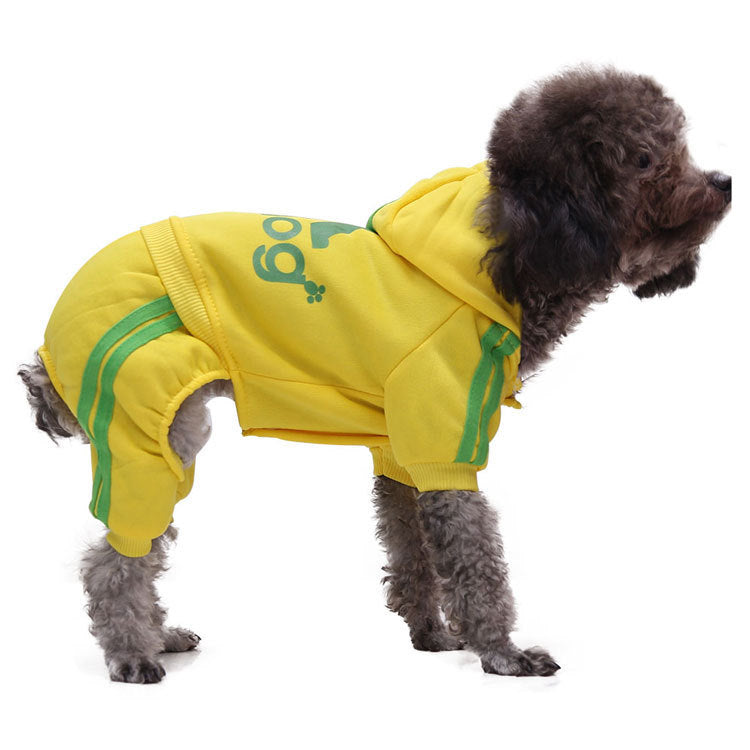 Sudadera para Perros con Capucha y Pantalón:  Ropa para Mascotas con Líneas Laterales