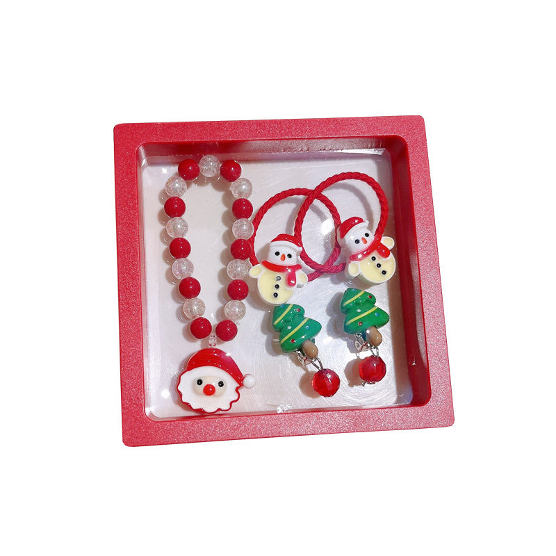 Conjunto navideño para niños con pulseras y pendientes
