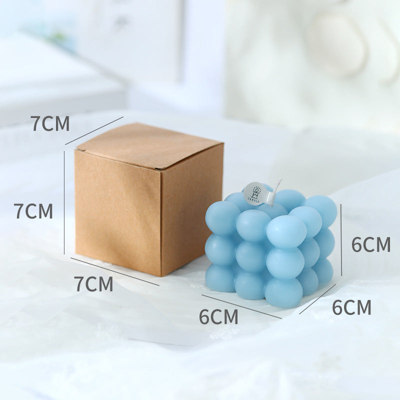 Vela Aromática Cubo de Colores: Diseño Macaron Decorativa - Regalo Original