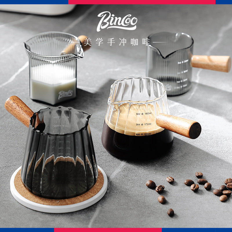 Taza de Medición Bincoo: Jarra de Café de Borosilicato con Escalas para Espresso y Onzas