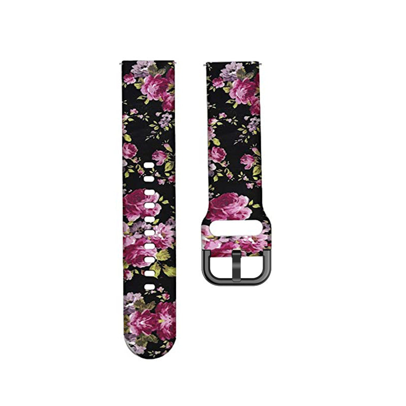 Printed Silicone Strap for Samsung Galaxy Active2 and Watch4: Compatible with Huawei GT 20/22mm
