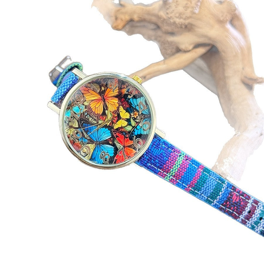 Reloj con mariposas estilo bohemio