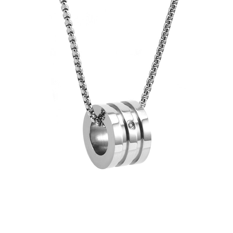 Cadena unisex acero inoxidable con dije geométrico – estilo ingeniero