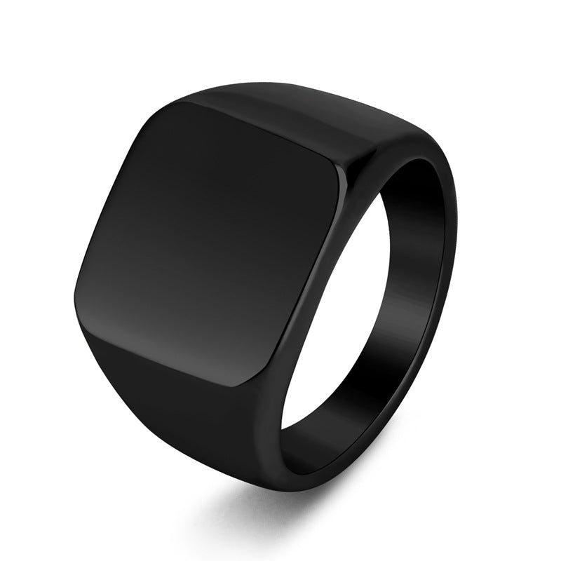 Anillo Rockero Minimalista de Acero Inoxidable – Diseño Cuadrado para Motociclistas