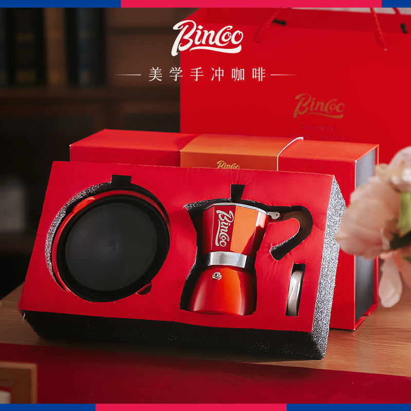 Juego de Regalo Bincoo: Set de Cafetera Espresso de Alta Calidad con Diseño Elegante y Festivo