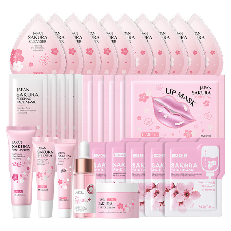 Conjunto de Cuidado Facial LAIKOU Sakura: Hidratación Profunda y Efecto Revitalizante