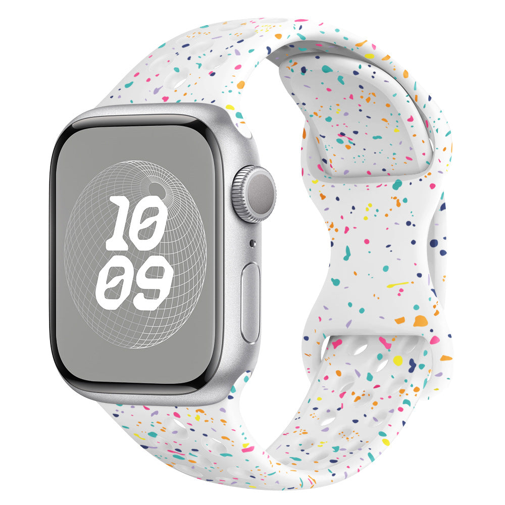 Glitter Silicone Band for Apple Watch 1-11, Ultra 3, SE 3: Colorful & Comfortable