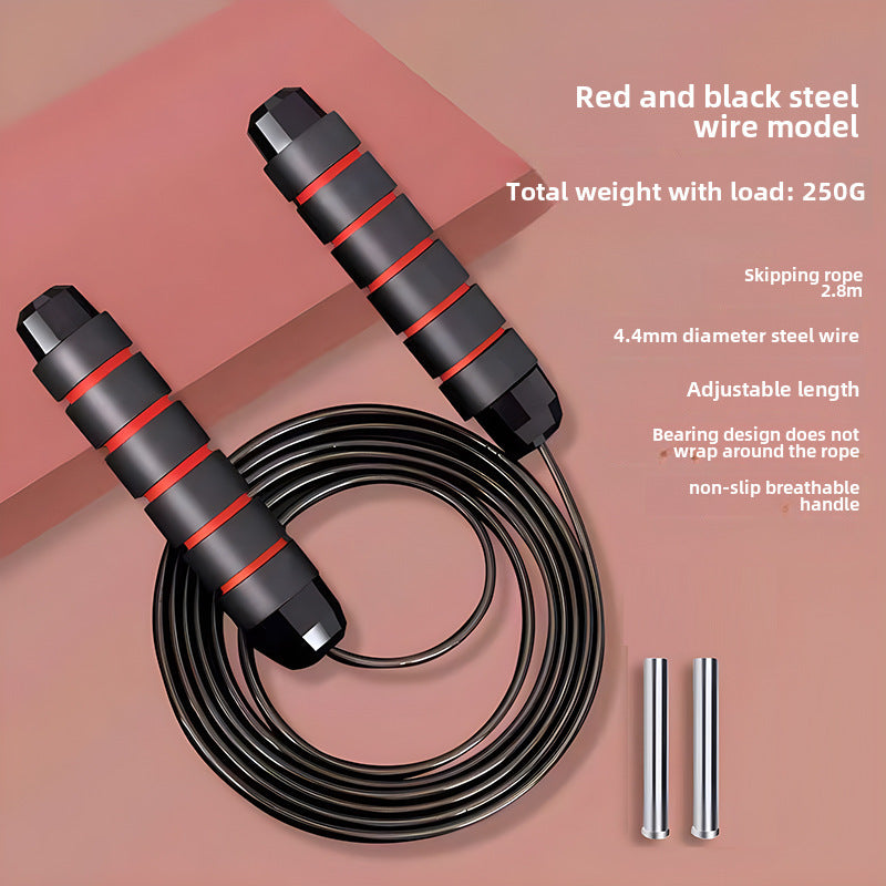 Cuerda de Saltar con Peso de Acero: Ideal para Fitness, Entrenamiento, Competencias Estudiantiles y Deportes, con Rodamientos de Alta Velocidad