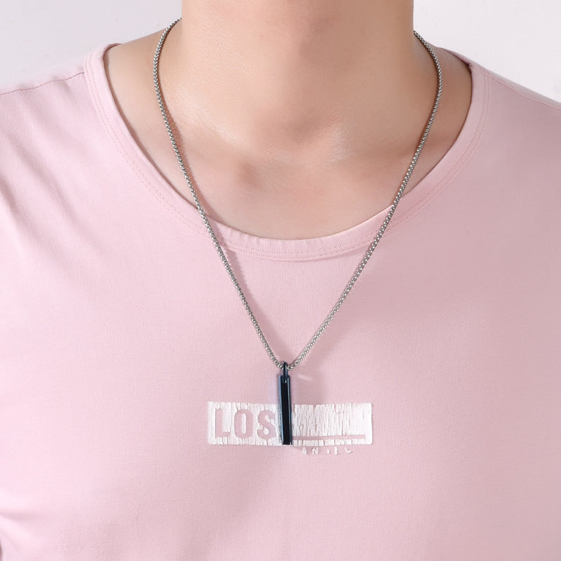 Collar Geométrico Minimalista para Hombre de Acero Inoxidable – Estilo Moderno y Elegante