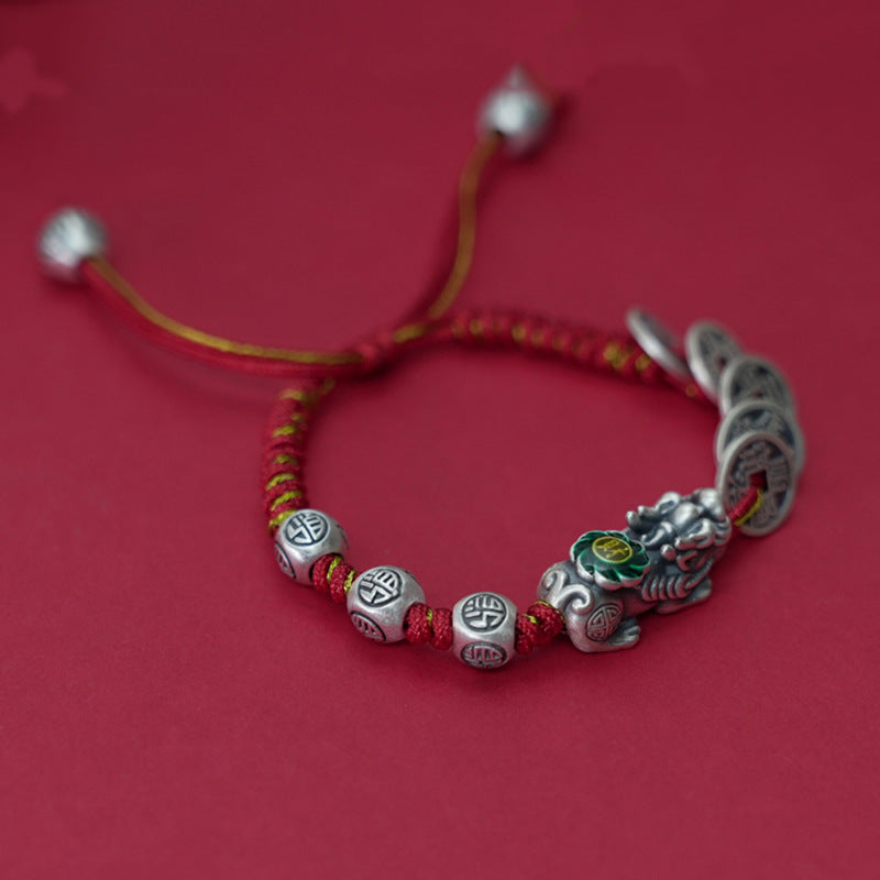 Pulsera de Pi Xiu de cinco emperadores: Pulsera de cuentas tejida a mano para hombres y mujeres, venta directa de fábrica