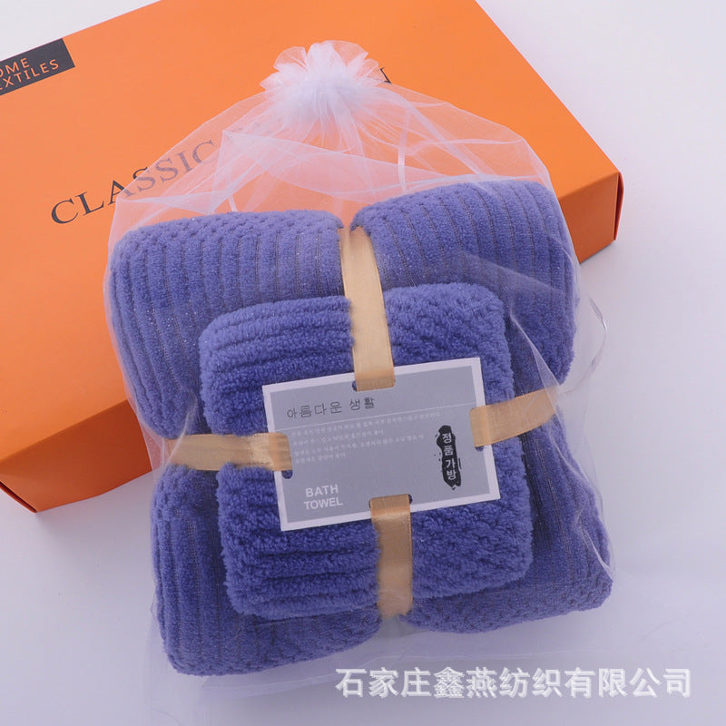 Toalla de baño coral suave: toalla de cara absorbente para adultos, productos para el hogar, diseño de cuadrícula auspiciosa