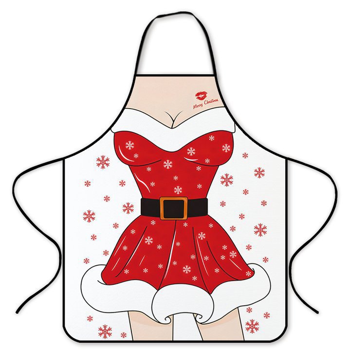 Digital Christmas Print Apron for Kitchen: Oil and Stain Resistant