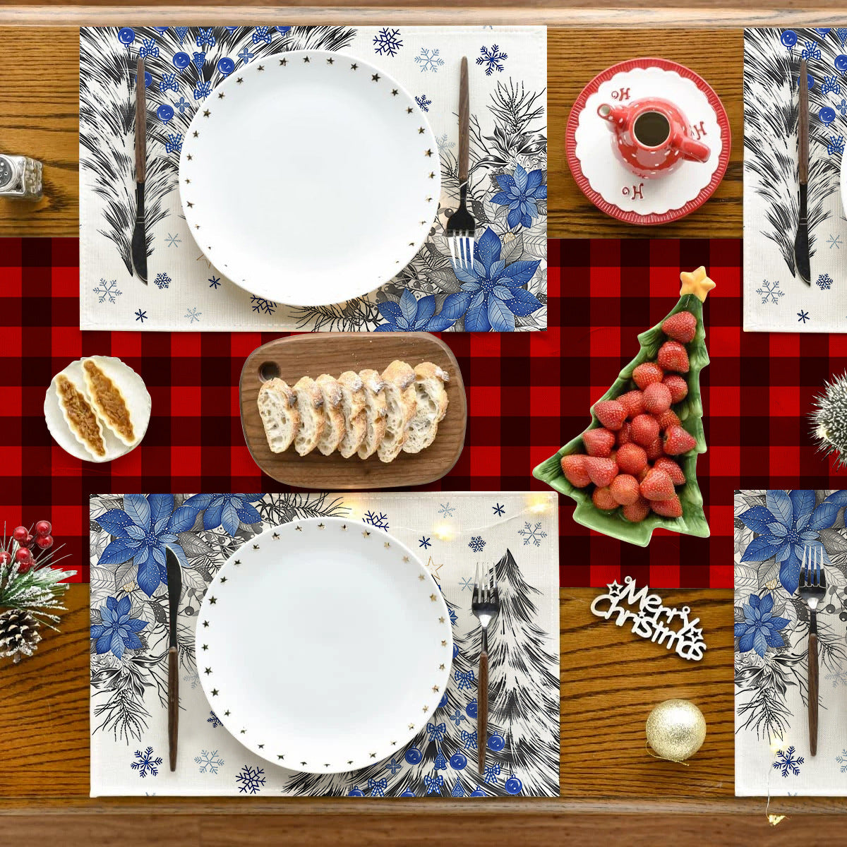 Christmas Table Mat: Holiday Dinnerware & Party Decoration