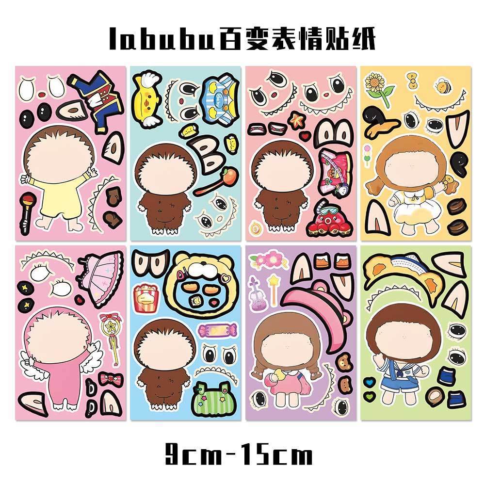 Stickers Interactivos Labubu para Juego Creativo Infantil