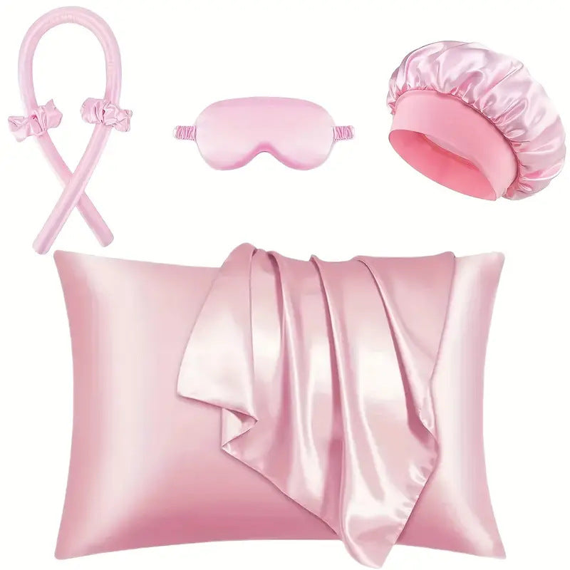 Kit De Seda Para Dormir Con Gorro Y Antifaz
