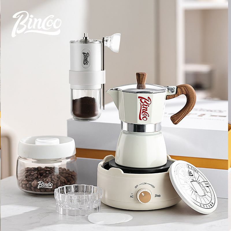 Bincoo: Set de regalo de cafetera moka, equipo para preparar café, cafetera manual compacta, ideal para cumpleaños