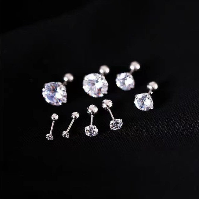 Piercing en Plata 925 – Zirconio Corte Diamante con Cierre de Rosca