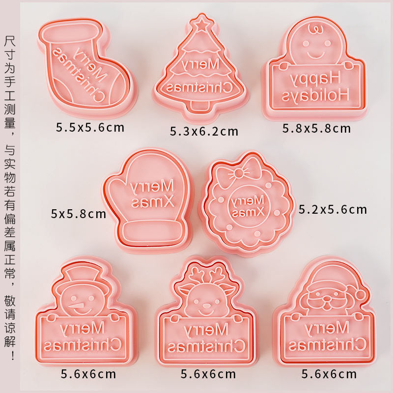 3D Christmas Cookie Mold Set with Tree and Party Themes for Baking