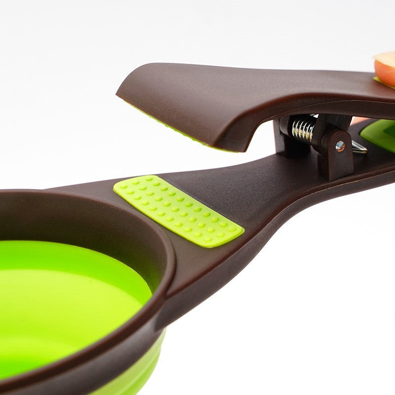 Utensilio de silicona para medir y cerrar bolsas de croquetas