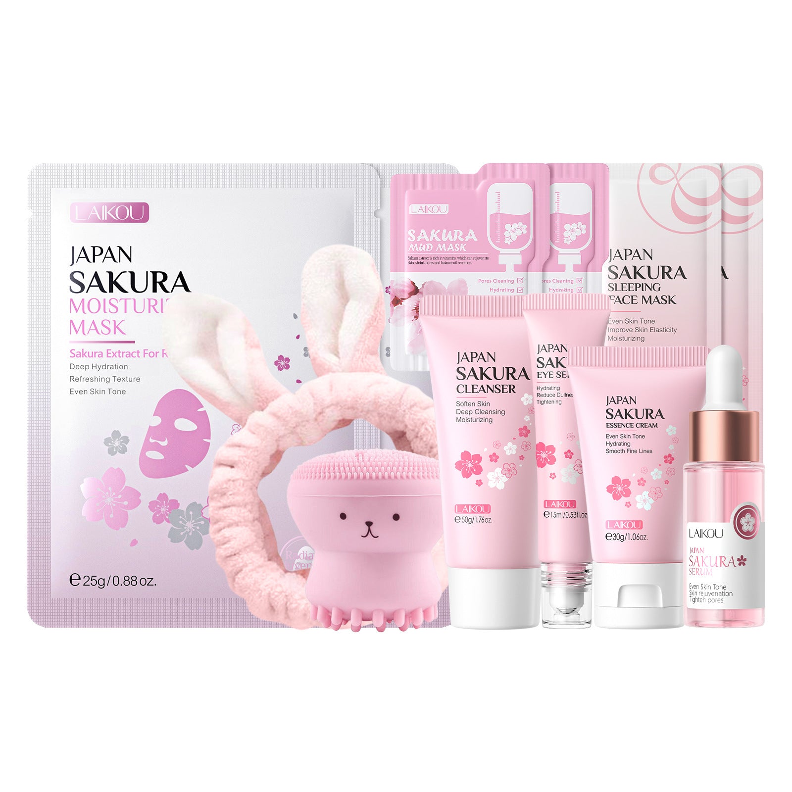 Conjunto de Cuidado Facial LAIKOU Sakura: Hidratación Profunda y Efecto Revitalizante