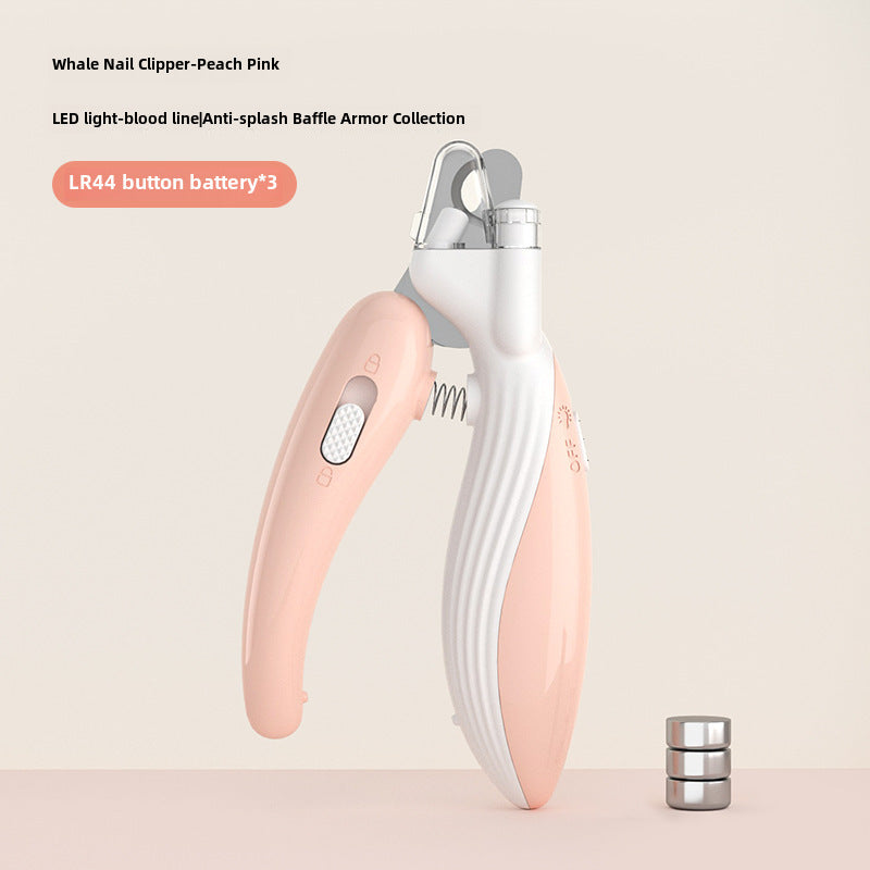 Cortaúñas LED Eléctrico Profesional: Lima de Uñas con Luz para Gatos y Perros, Herramienta 2 en 1