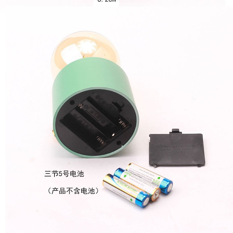 Lámpara de Noche LED Vintage: Luz de Carga, Bombilla de Tungsteno, Ideal para Dormitorios y Decoración de Mesas