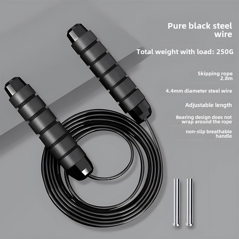 Cuerda de Saltar con Peso de Acero: Ideal para Fitness, Entrenamiento, Competencias Estudiantiles y Deportes, con Rodamientos de Alta Velocidad