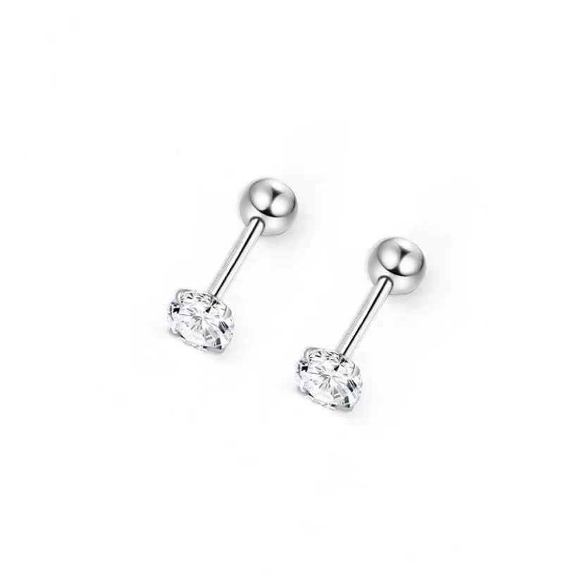 Piercing en Plata 925 – Zirconio Corte Diamante con Cierre de Rosca