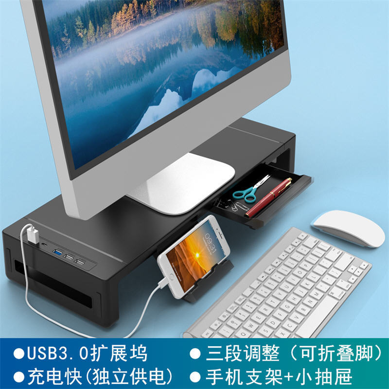 Soporte Elevador para Laptop Todo-en-Uno T1: Monitor Multifuncional, Mouse Pad RGB