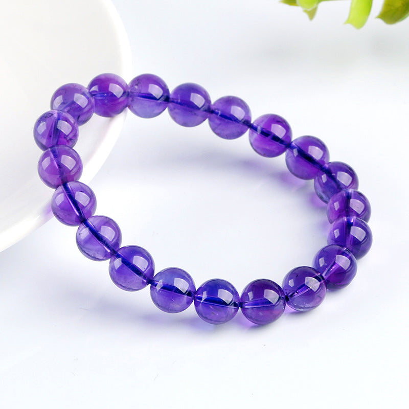 Pulsera de Amatista Natural: Alta Calidad, Color Intensivo, Amatista de Uruguay