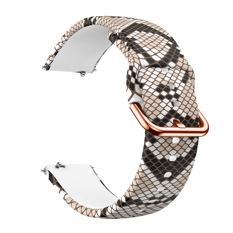Printed Silicone Strap for Samsung Galaxy Active2 and Watch4: Compatible with Huawei GT 20/22mm