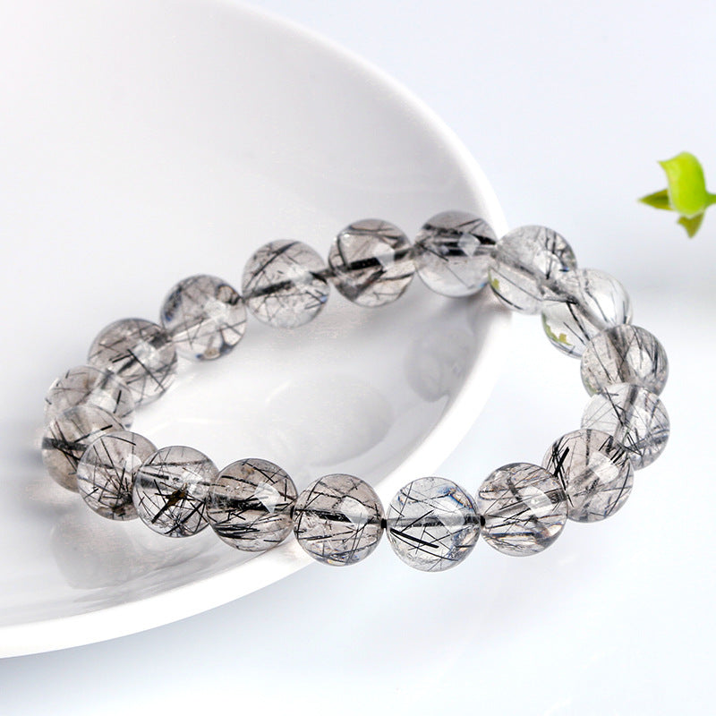 Pulsera de Cristal Natural de Cuarzo Negro: Alta Calidad, Hecha en Brasil, Evita la Energía Negativa, Joyas de Cristal de Donghai