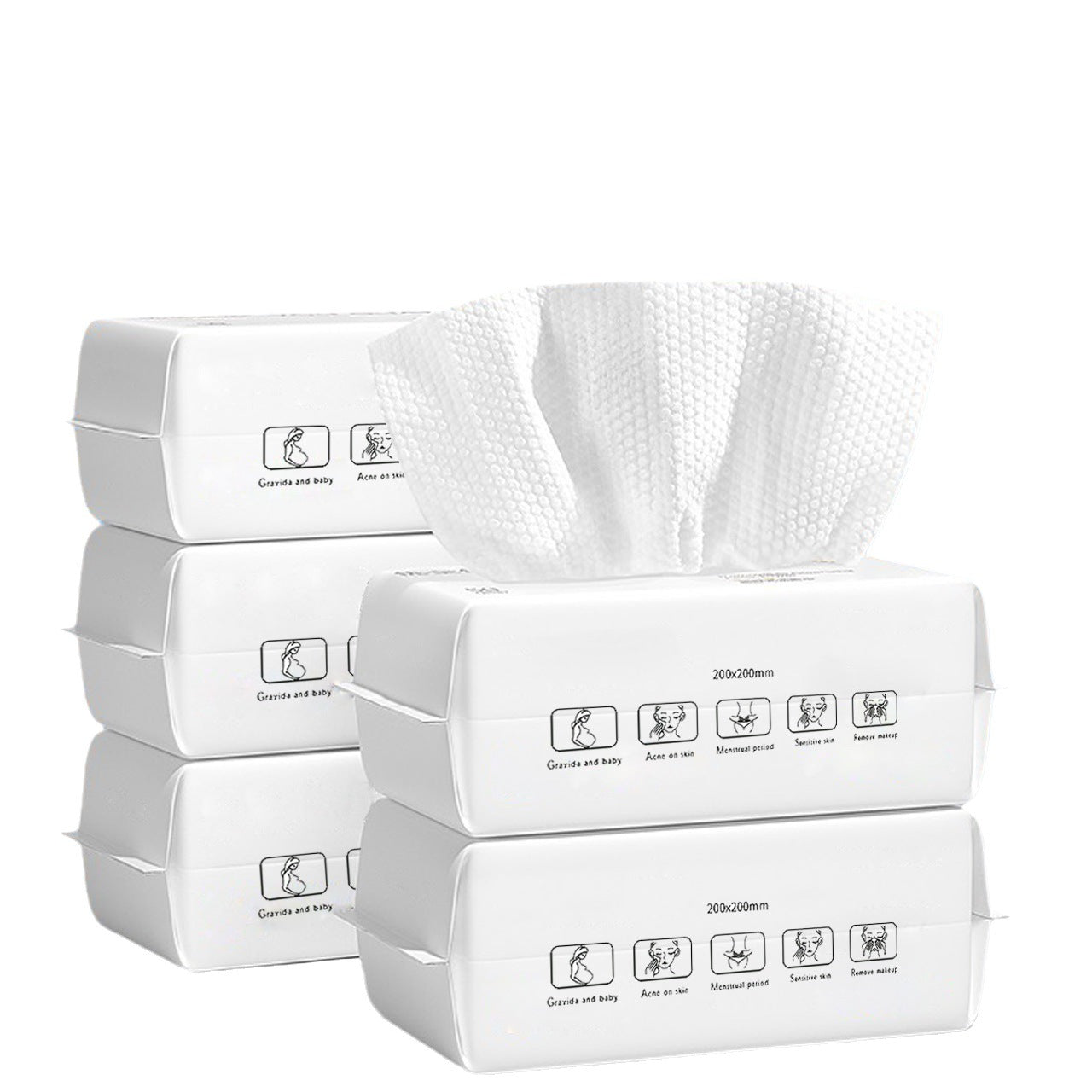 Toallas faciales desechables de algodón, paños suaves y gruesos para limpieza y cuidado facial.