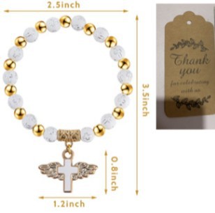 Pulsera de cuentas con dije de cruz: Proteccion y guía Espiritual