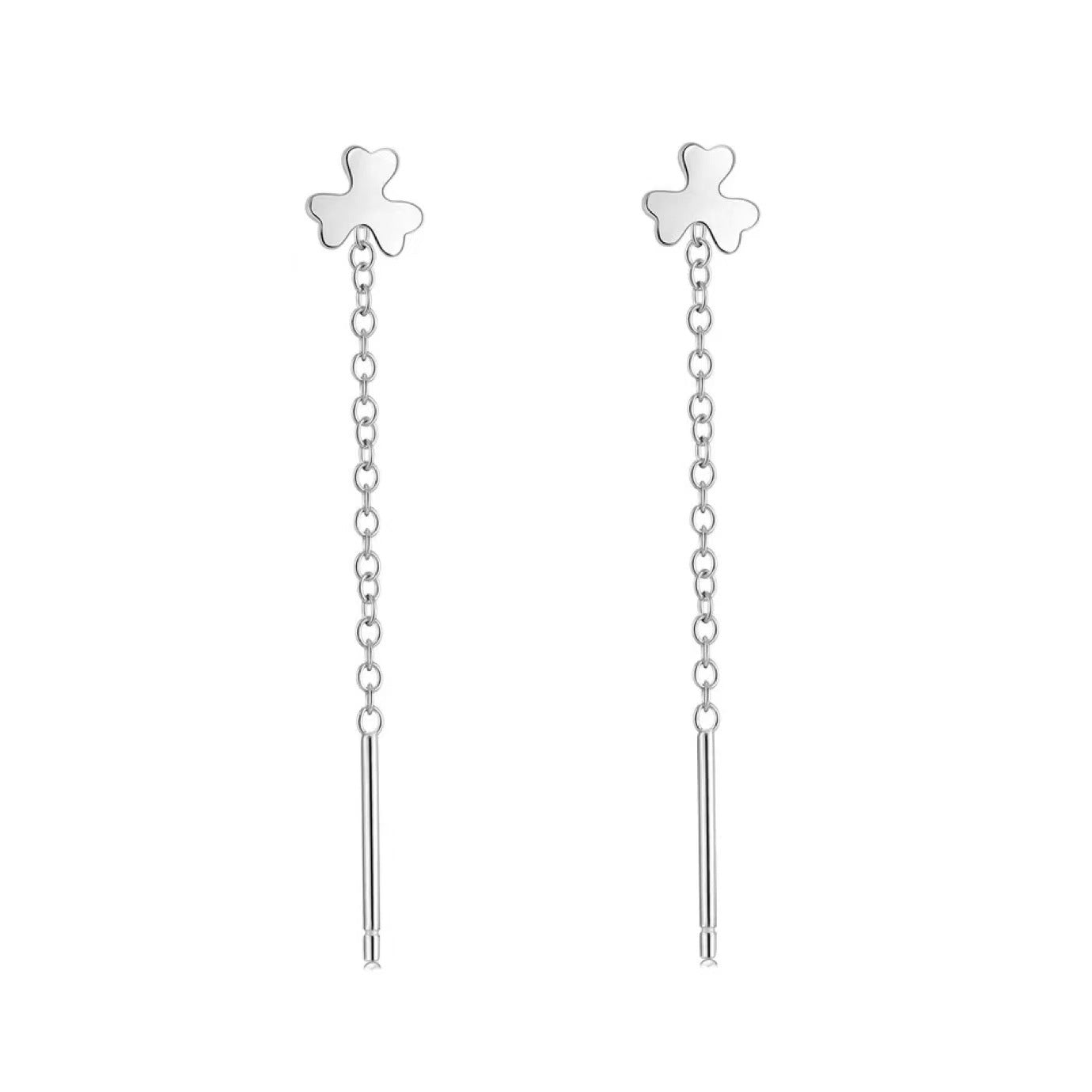 Pendientes Enhebrador en Plata 925 – Diseños de Trébol, Copo de Nieve, Corazón y Mariposa