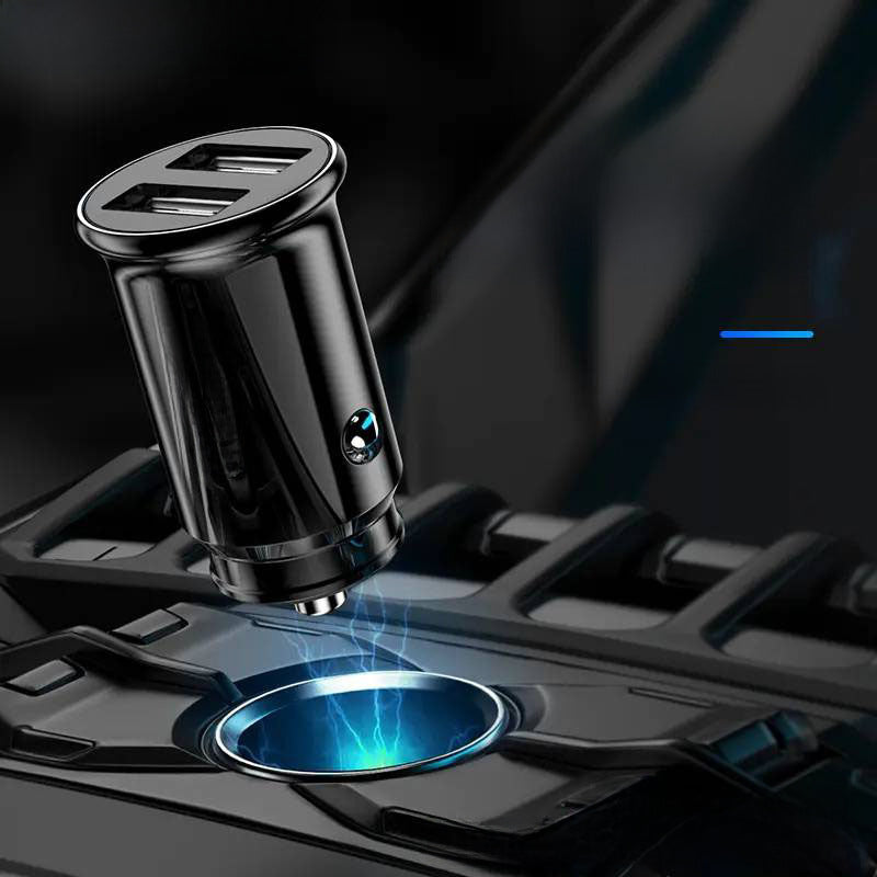 Cargador de coche Pisen: Carga rápida para móviles, adaptador de encendedor de 12V, USB doble, cargador de coche 24