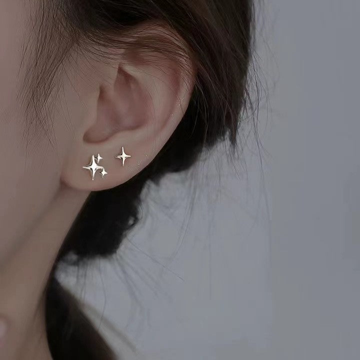 Aretes Botón de Estrella en Plata 925 – Diseño Unisexo y Minimalista