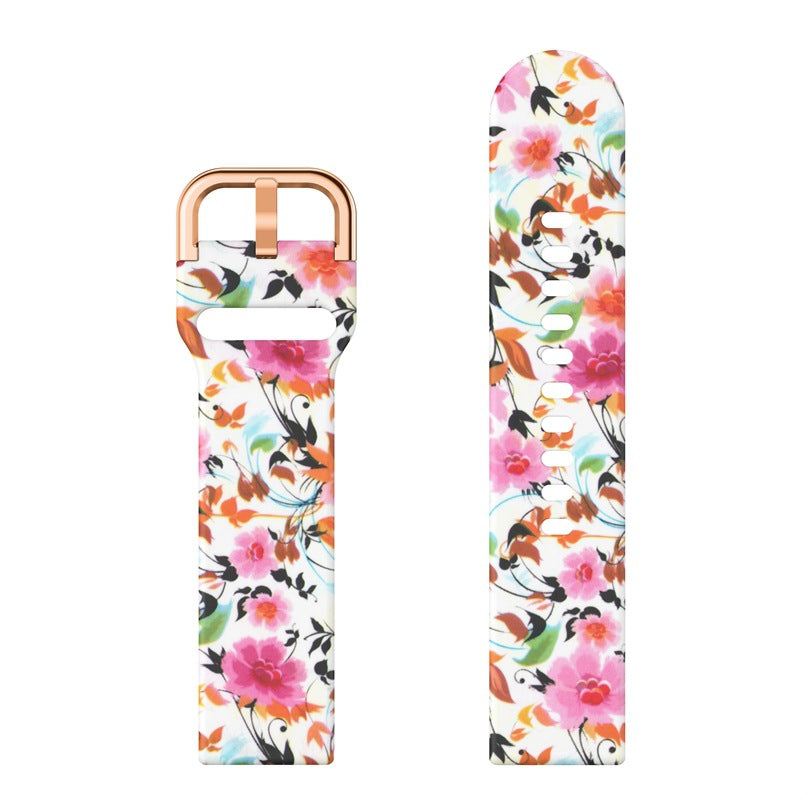 Printed Silicone Strap for Samsung Galaxy Active2 and Watch4: Compatible with Huawei GT 20/22mm